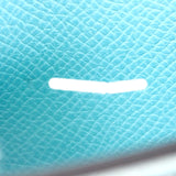 エルメス HERMES ベアンスフレ 長財布 ヴォーエプソン ブルーアトール シルバー金具 レディース【中古】【SAランク】