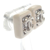 シャネル CHANEL CCスクエア ピアス メタル ホワイト シルバー金具 レディース【中古】【Aランク】