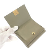 ロエベ LOEWE パファー アナグラムトライフォールド ウォレット C821TR2X10 三つ折り財布 シャイニーナパカーフスキン ユーカリグリーン ゴールド金具 レディース【中古】【Aランク】