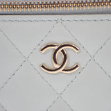 シャネル CHANEL バニティ チェーンショルダー AP2199 2WAYバッグ ラムスキン ライトブルー ゴールド金具 レディース【中古】【Aランク】
