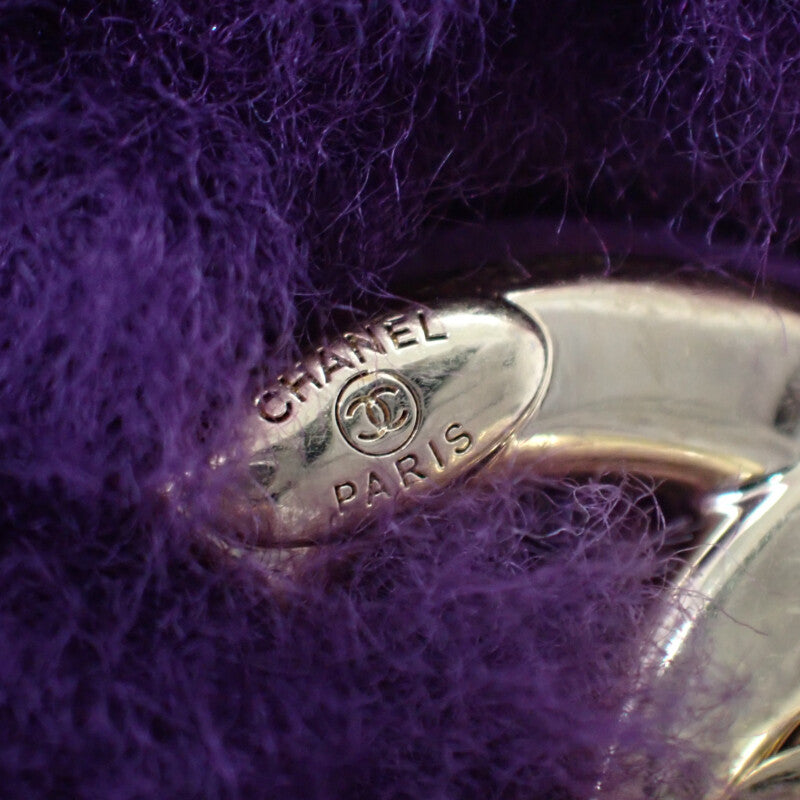 香奈兒 CHANEL 羊毛皮翻蓋包 AS3354B08467 肩背包 羊皮 羊毛皮 紫色 金色金屬配件 女士【中古】【A級品】