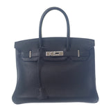 エルメス HERMES バーキン 30 ハンドバッグ トゴ ブラック シルバー金具 レディース【中古】【ABランク】