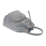 プラダ PRADA デュエット バケットバッグ 1BH038 2WAYバッグ ハンドバッグ ショルダーバッグ ナイロン レザー グレー ゴールド金具 レディース【中古】【Aランク】