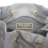 プラダ PRADA デュエット バケットバッグ 1BH038 2WAYバッグ ハンドバッグ ショルダーバッグ ナイロン レザー グレー ゴールド金具 レディース【中古】【Aランク】