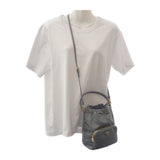 プラダ PRADA デュエット バケットバッグ 1BH038 2WAYバッグ ハンドバッグ ショルダーバッグ ナイロン レザー グレー ゴールド金具 レディース【中古】【Aランク】