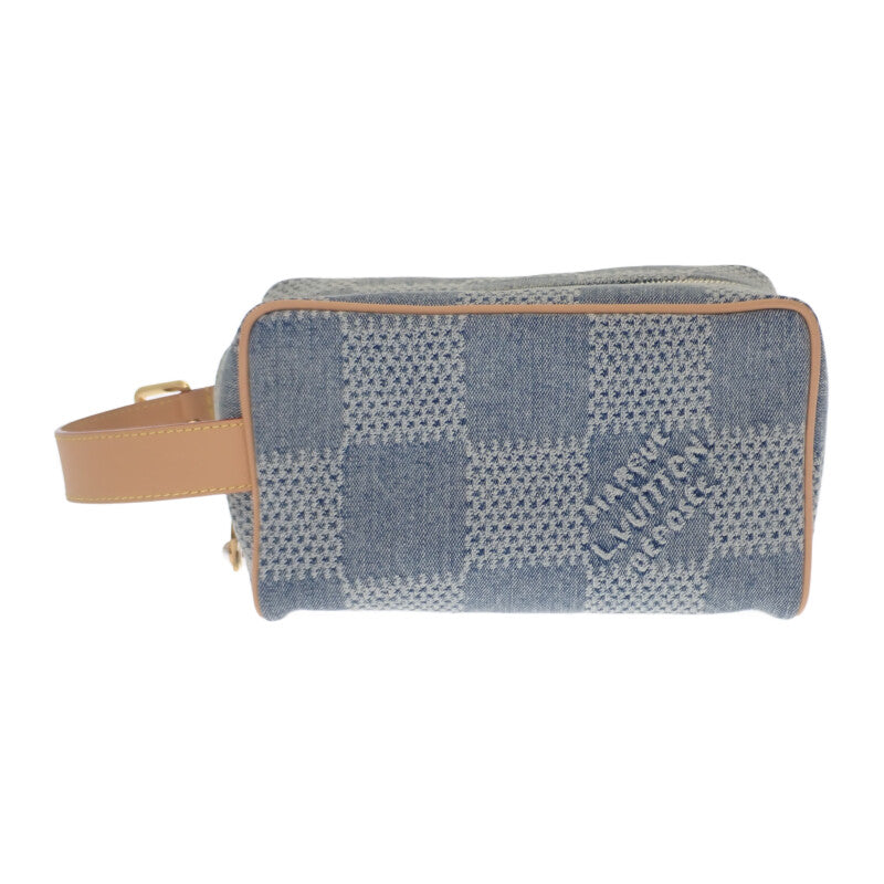 ルイヴィトン LOUIS VUITTON ロッカードップ・キット N40753 ハンドバッグ デニム レザー ブルー ゴールド金具 メンズ レディース【中古】【Aランク】