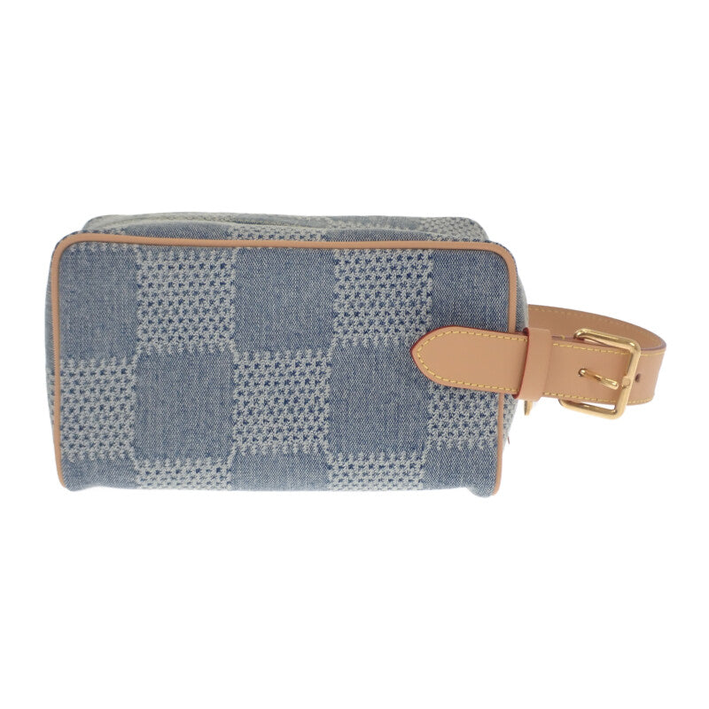 路易威登 LOUIS VUITTON Rocquado Kit N40753 手提包 丹寧 皮革 藍色 金色五金 男女通用【中古】【A級品】