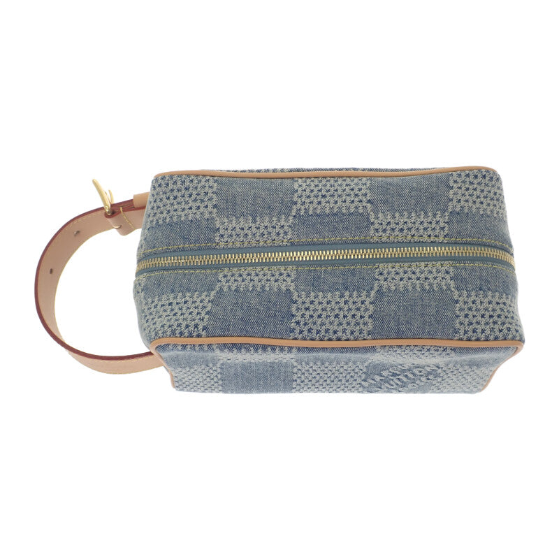 路易威登 LOUIS VUITTON Rocquado Kit N40753 手提包 丹寧 皮革 藍色 金色五金 男女通用【中古】【A級品】