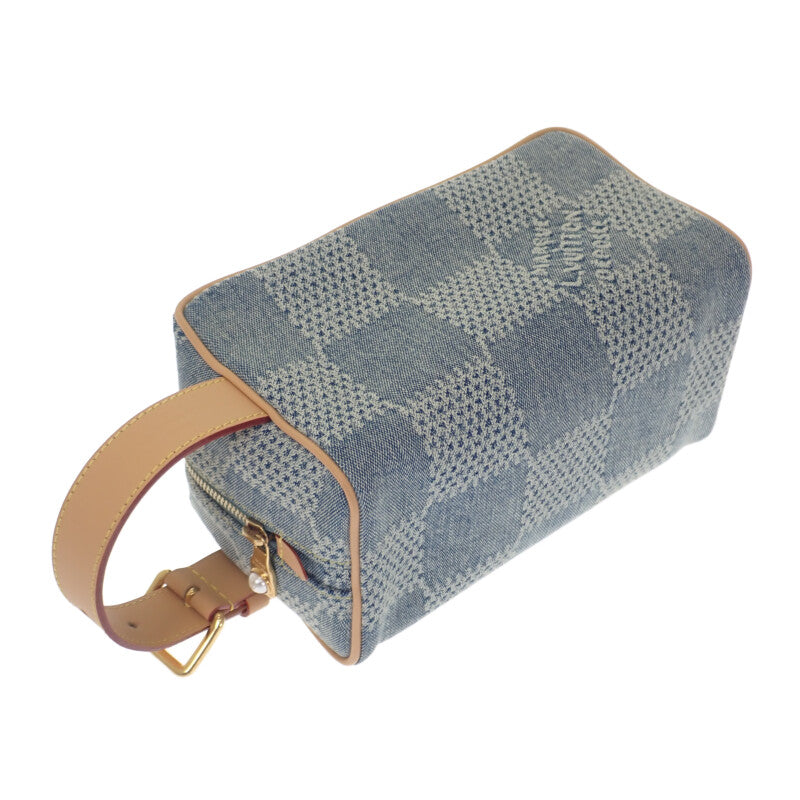 路易威登 LOUIS VUITTON Rocquado Kit N40753 手提包 丹寧 皮革 藍色 金色五金 男女通用【中古】【A級品】
