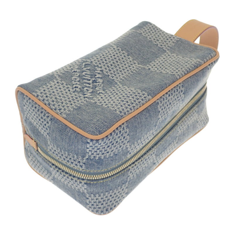 路易威登 LOUIS VUITTON Rocquado Kit N40753 手提包 丹寧 皮革 藍色 金色五金 男女通用【中古】【A級品】