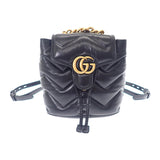 グッチ GUCCI スモールバックパック 777253_AAC74_1000 リュック・デイパック レザー ブラック ゴールド金具 レディース【中古】【Aランク】