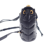 グッチ GUCCI スモールバックパック 777253_AAC74_1000 リュック・デイパック レザー ブラック ゴールド金具 レディース【中古】【Aランク】