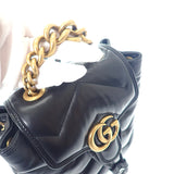 グッチ GUCCI スモールバックパック 777253_AAC74_1000 リュック・デイパック レザー ブラック ゴールド金具 レディース【中古】【Aランク】