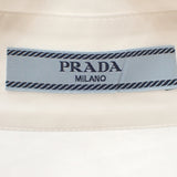 プラダ PRADA Re-Nylon コットンシャツ 38 P415FS2121YY2 長袖シャツ コットン リサイクルポリアミド ホワイト ブラック レディース【中古】【Aランク】