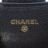 シャネル CHANEL フラップフォンケース AP2096_B10583_C3906 ショルダーバッグ カーフ ブラック ゴールド金具 レディース【中古】【SAランク】