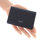 ディオール Dior ビジネスカードホルダー 2ESCH178FLG_H00N カードケース カーフ ブラック シルバー金具 メンズ レディース【中古】【SAランク】