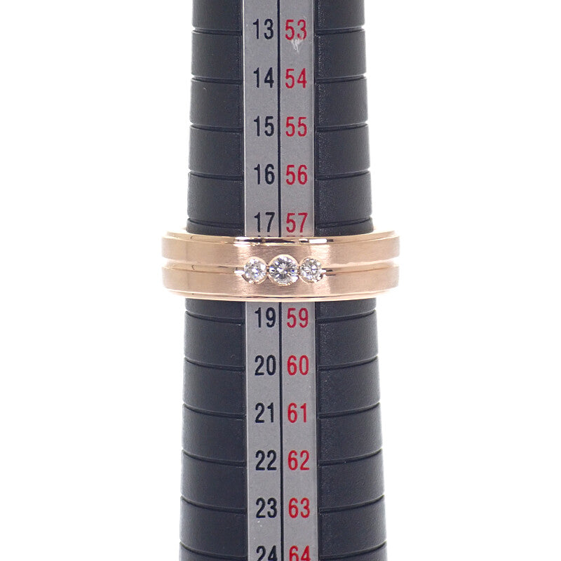 デザインジュエリー 3PD 18号 リング K18ピンクゴールド ダイヤモンド メンズ レディース【中古】【Aランク】