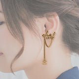 シャネル CHANEL CCロゴチェーン ピアス メタル ゴールド レディース【中古】【Aランク】