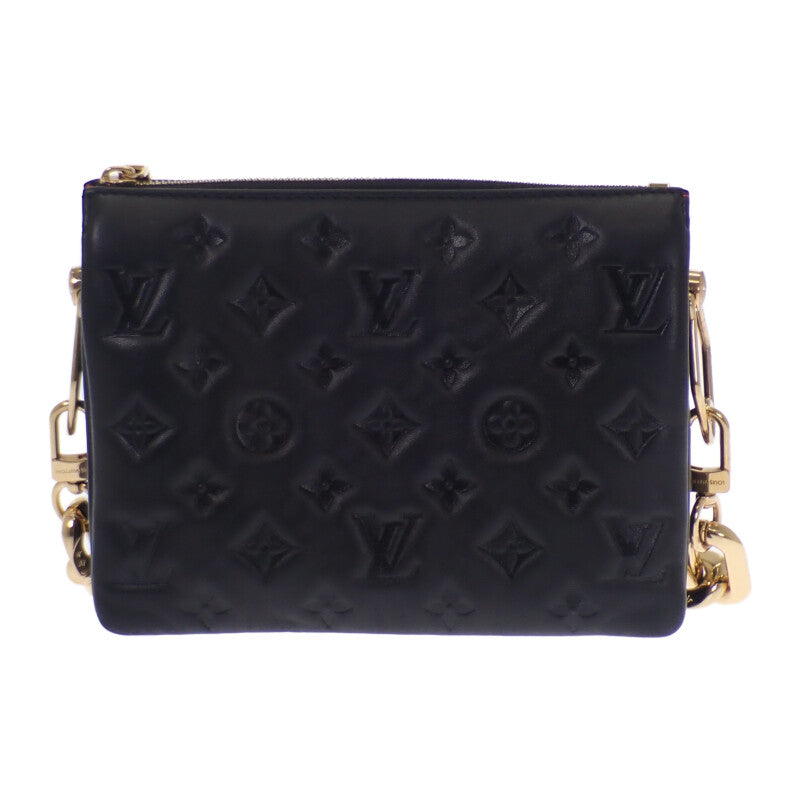 ルイヴィトン LOUIS VUITTON クッサンPM M21263 モノグラム 2WAYバッグ ハンドバッグ ショルダーバッグ クラッチバッグ レザー ブラック ゴールド金具 レディース【中古】【Aランク】