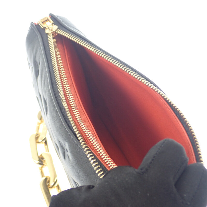 ルイヴィトン LOUIS VUITTON クッサンPM M21263 モノグラム 2WAYバッグ ハンドバッグ ショルダーバッグ クラッチバッグ レザー ブラック ゴールド金具 レディース【中古】【Aランク】