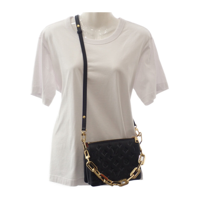 ルイヴィトン LOUIS VUITTON クッサンPM M21263 モノグラム 2WAYバッグ ハンドバッグ ショルダーバッグ クラッチバッグ レザー ブラック ゴールド金具 レディース【中古】【Aランク】