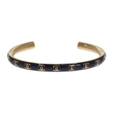 シャネル CHANEL CC ココマーク S B24P刻印 バングル メタル ブラック ゴールド レディース【中古】【ABランク】