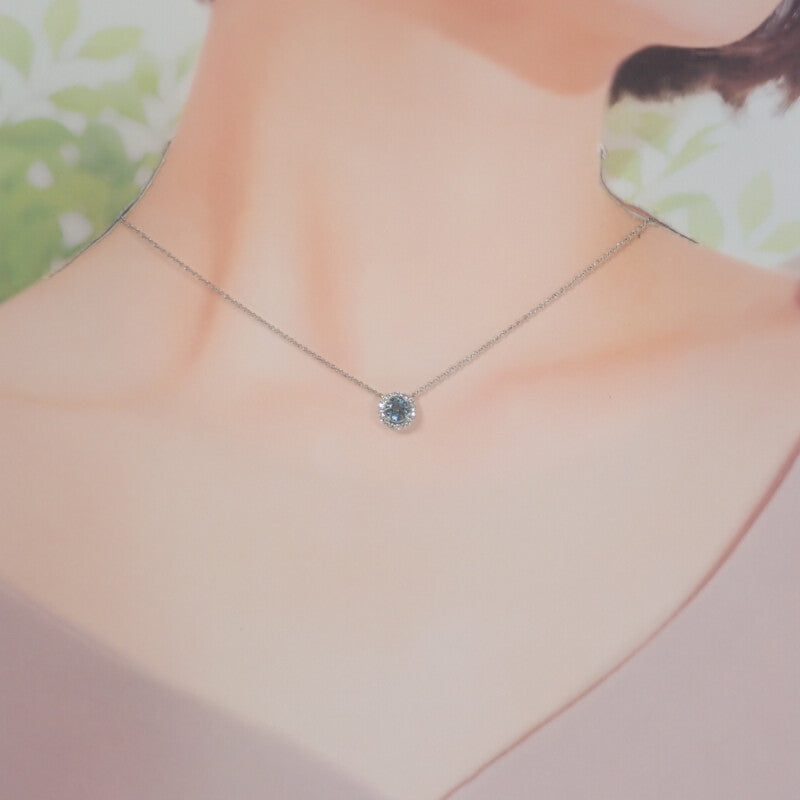 ティファニー TIFFANY&Co. ソレスト ペンダント 60005423 ネックレス Pt950プラチナ アクアマリン ダイヤモンド レディース【中古】【Aランク】