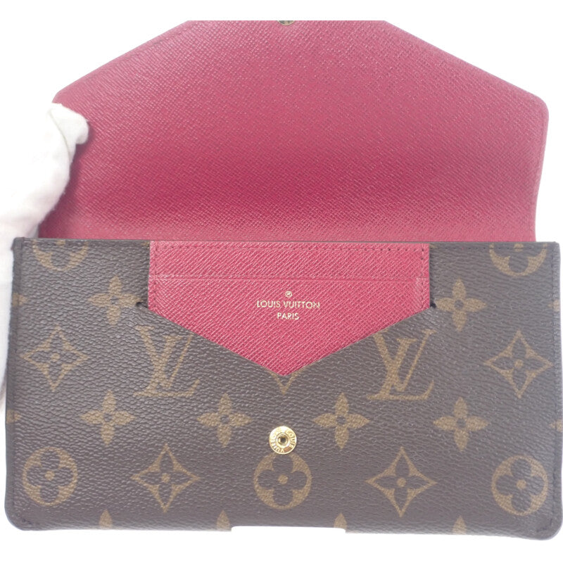 路易威登 LOUIS VUITTON Jeanne M62155 錢包 長夾 Monogram 帆布 紫紅色 女款 男款【中古】【AB級】