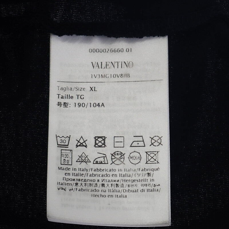 VALENTINO VLTN XL 1V3MG10V8RB_0NO Short Sleeve T-Shirt Cotton Black Men's【Used】【A Rank】