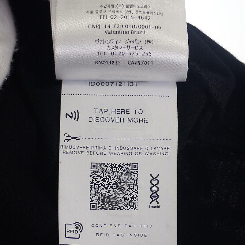 VALENTINO VLTN XL 1V3MG10V8RB_0NO Short Sleeve T-Shirt Cotton Black Men's【Used】【A Rank】