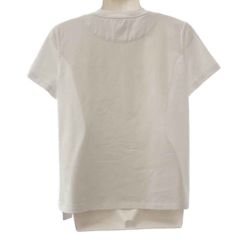 エルメス HERMES Embroidered pocket 刺繍 Hロゴ ポケット Mサイズ 38 H4H4615DA 半袖Tシャツ コットン ホワイト レディース【中古】【SAランク】