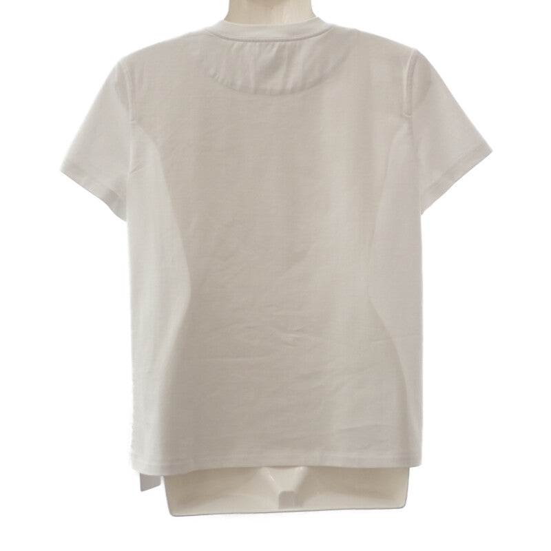 エルメス HERMES Embroidered pocket 刺繍 Hロゴ ポケット Mサイズ 38 H4H4615DA 半袖Tシャツ コットン ホワイト レディース【中古】【SAランク】