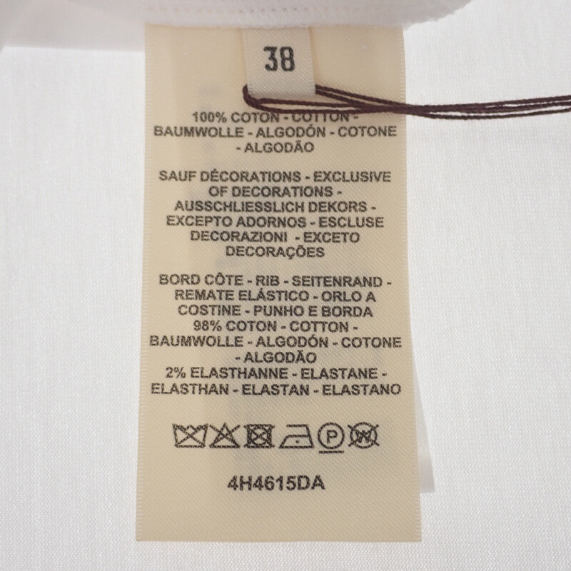 エルメス HERMES Embroidered pocket 刺繍 Hロゴ ポケット Mサイズ 38 H4H4615DA 半袖Tシャツ コットン ホワイト レディース【中古】【SAランク】
