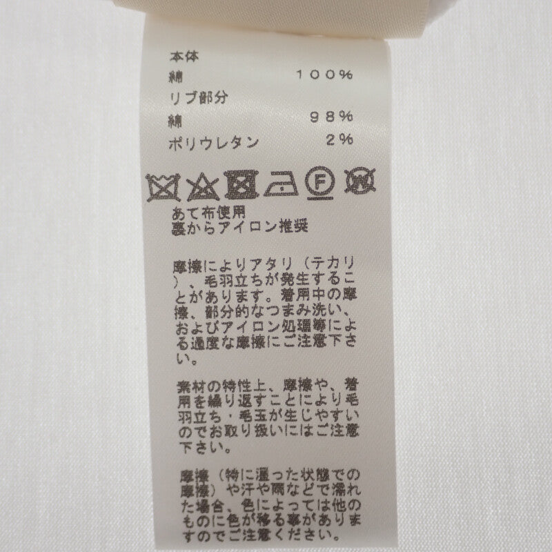 エルメス HERMES Embroidered pocket 刺繍 Hロゴ ポケット Mサイズ 38 H4H4615DA 半袖Tシャツ コットン ホワイト レディース【中古】【SAランク】