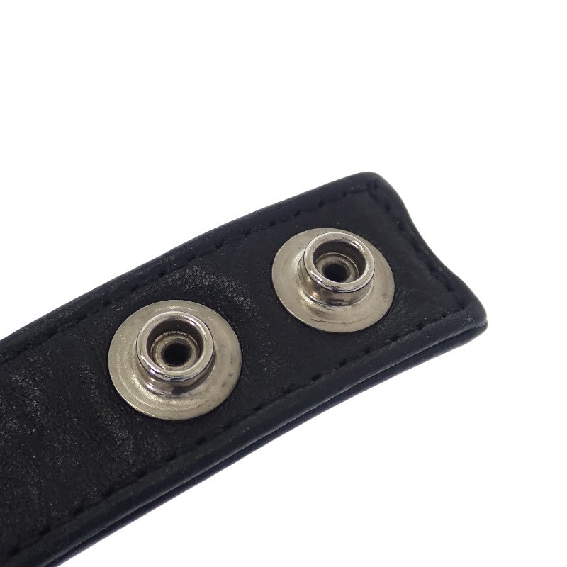 クロムハーツ CHROME HEARTS クロスボールレザーブレス 2354-304-9300-0900 ブレスレット シルバー925 レザー ブラック メンズ【中古】【ABランク】