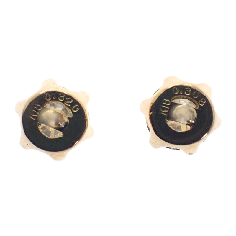 Designer Jewelry Pierced Earrings K18 Yellow Gold Diamond Ladies 【Used】【A rank】