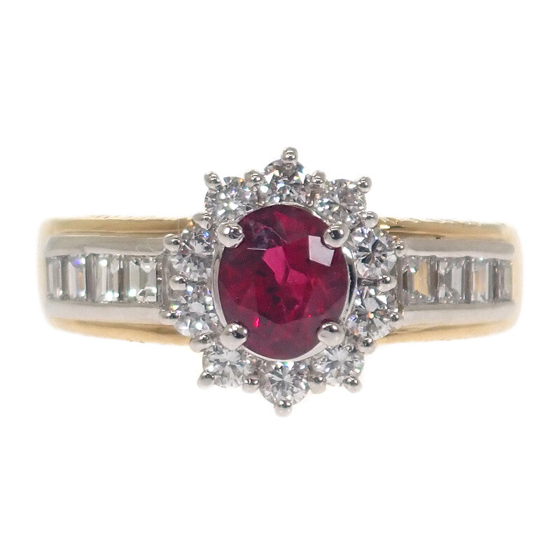 デザインジュエリー 12号 リング K18イエローゴールド Pt900プラチナ