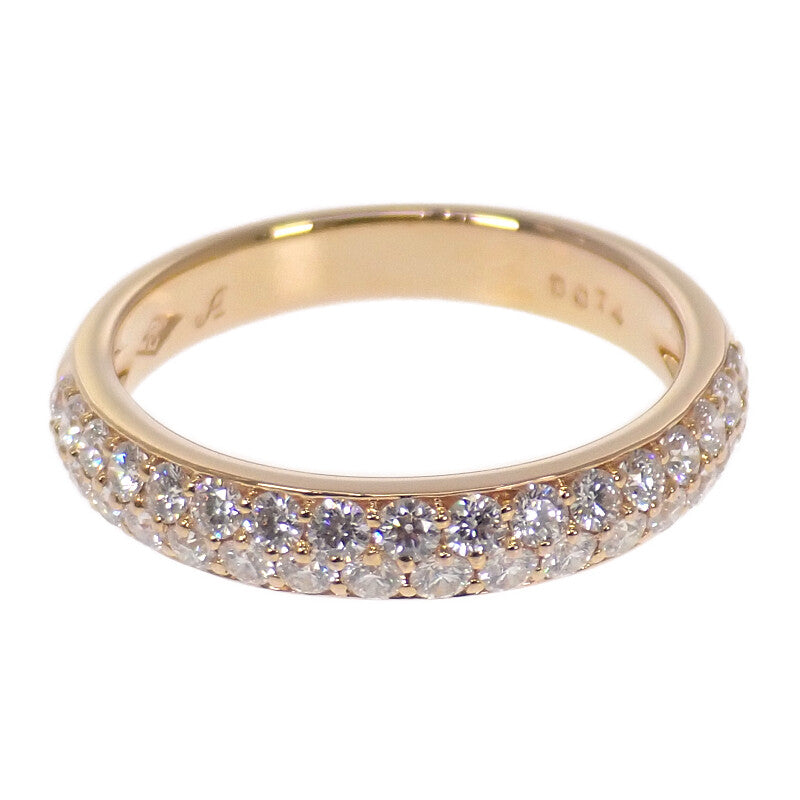 デザインジュエリー ハーフ パヴェ 13号 リング K18ピンクゴールド ダイヤモンド レディース【中古】【Aランク】