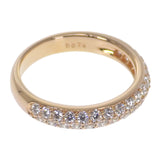 デザインジュエリー ハーフ パヴェ 13号 リング K18ピンクゴールド ダイヤモンド レディース【中古】【Aランク】