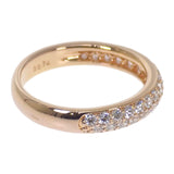 デザインジュエリー ハーフ パヴェ 13号 リング K18ピンクゴールド ダイヤモンド レディース【中古】【Aランク】