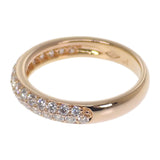 デザインジュエリー ハーフ パヴェ 13号 リング K18ピンクゴールド ダイヤモンド レディース【中古】【Aランク】