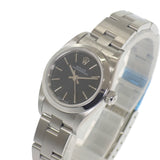 ロレックス ROLEX オイスターパーペチュアル Y番 76080 腕時計 ステンレススチール 自動巻き ブラック文字盤 レディース【中古】【ABランク】