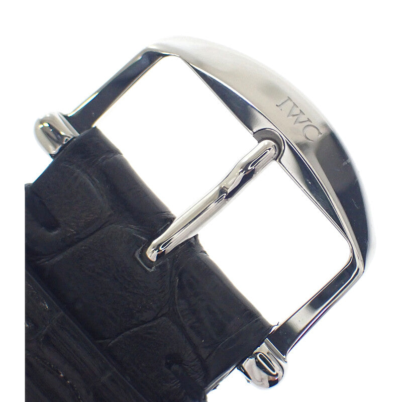 IWC 萬國錶 IWC 柏濤菲諾自動腕錶 全球限量2000只 IW356519 腕錶 精鋼 鱷魚皮 白色 黑色 自動上鍊 白色錶盤 男款【中古】【A級品】