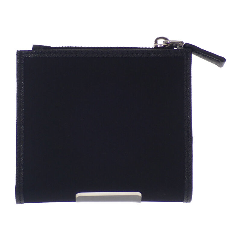 プラダ PRADA Re-Nylon 2ML049_2DMH_F0002 二つ折り財布 サフィアーノ ブラック シルバー金具 レディース メンズ【中古】【Aランク】