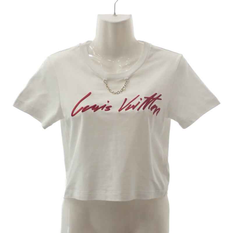 ルイヴィトン LOUIS VUITTON クロップトップ XS 1AHJHR 半袖Tシャツ コットン ホワイト レディース【中古】【Aランク】