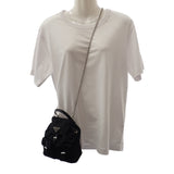 プラダ PRADA ミニバックパック 1BH029 ショルダーバッグ ナイロン サフィアーノ ブラック シルバー金具 レディース【中古】【Aランク】