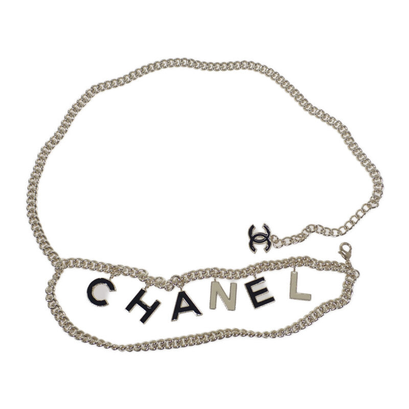 シャネル CHANEL チェーン CC ベルト メタル ゴールド ホワイト ブラック 77 レディース【中古】【Aランク】