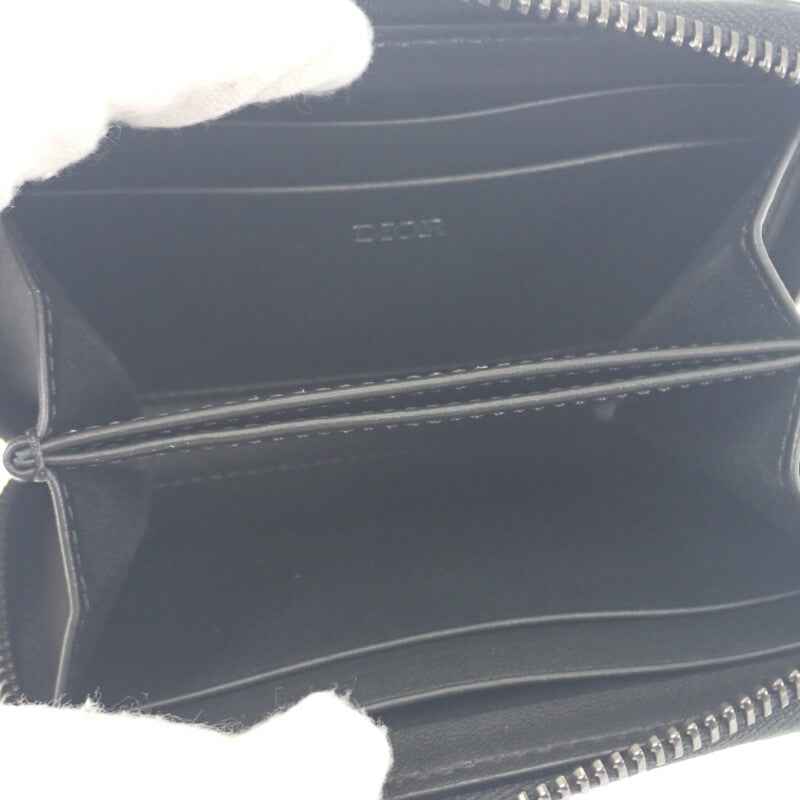 ディオール Dior グラビティ ジップ 2ESBC316FLG_H00N コインケース カーフ ブラック シルバー金具 レディース メンズ【中古】【Aランク】