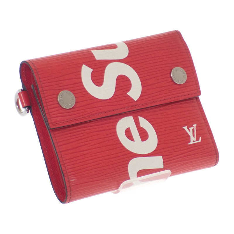ルイヴィトン LOUIS VUITTON Supreme チェーンコンパクトウォレット M67755 エピ 二つ折り財布 レッド メンズ【中古】【ABランク】