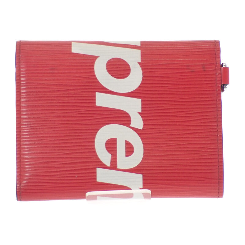 ルイヴィトン LOUIS VUITTON Supreme チェーンコンパクトウォレット M67755 エピ 二つ折り財布 レッド メンズ【中古】【ABランク】